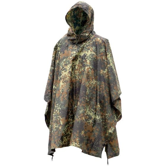 Mil-Tec Vedenpitävä Poncho Ripstop Flecktarn