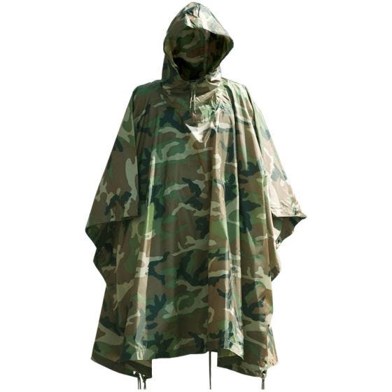 Mil-Tec Vedenpitävä Poncho Ripstop Woodland