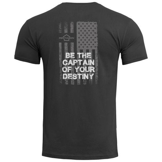 Pentagon Ageron American Flag T-paita - Musta