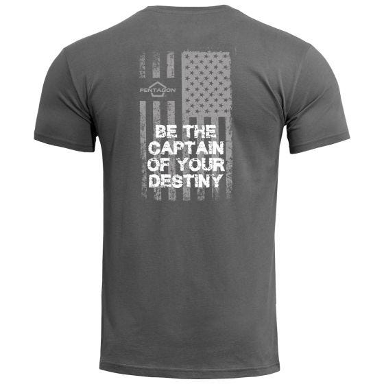 Pentagon Ageron American Flag T-paita - Wolf Grey