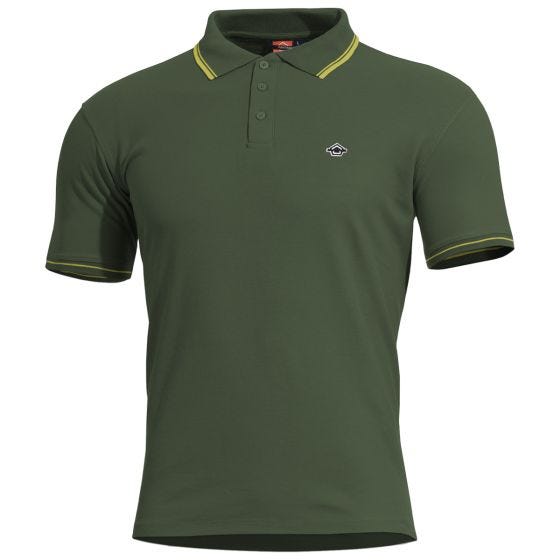 Pentagon Aniketos Stripes Poolo-T-paita - SpringBok Green