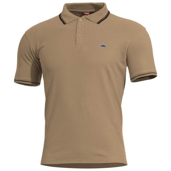 Pentagon Aniketos Stripes Poolo-T-paita - Tan Brown