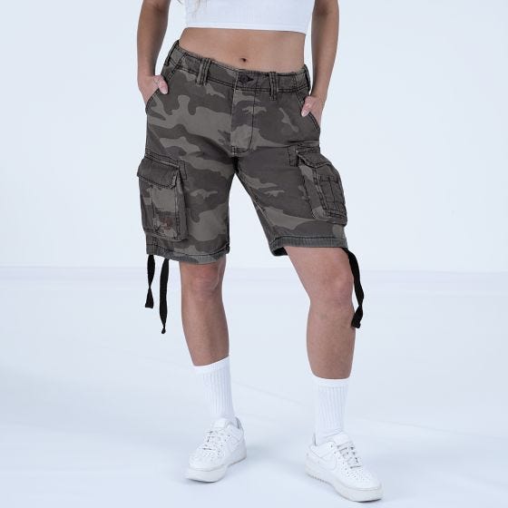 Surplus Airborne Vintage Shortsit Naisten - Pesty Black Camo -Maastokuosi