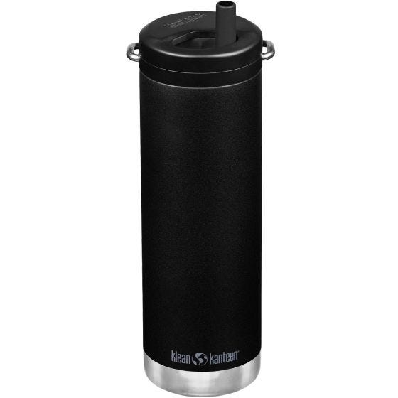 Klean Kanteen TKWide Cafe Cap Termospullo 592 ml Twist Cap w/Straw - Musta