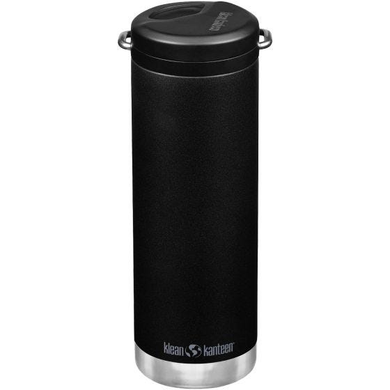 Klean Kanteen TKWide Cafe Cap Termospullo 592 ml Twist Cap w/Straw - Musta