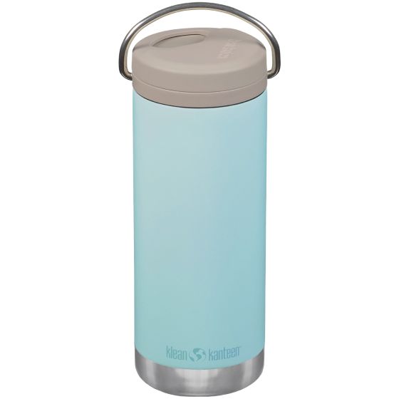 Klean Kanteen TKWide Cafe Cap Termospullo 473 ml Twist Cap w/Straw - Blue Tint