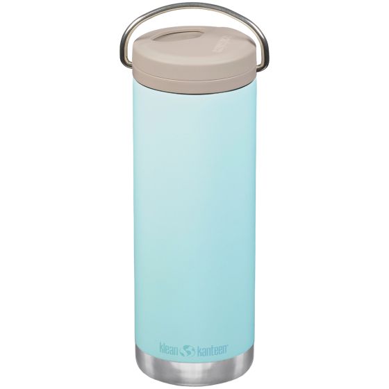 Klean Kanteen TKWide Cafe Cap Termospullo 592 ml Twist Cap w/Straw - Blue Tint