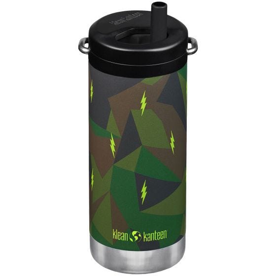 Klean Kanteen TKWide 355ml Termospullo Twist Cap w/Straw - Electric Camo