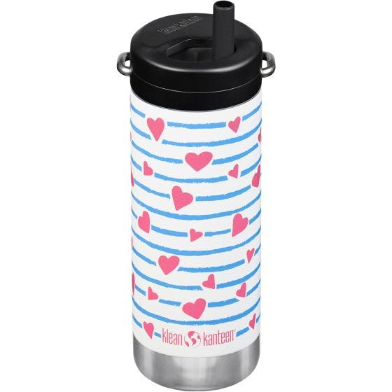 Klean Kanteen TKWide 355ml Termospullo Twist Cap w/Straw - Heart Stripe