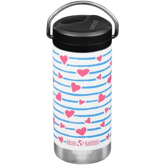 Klean Kanteen TKWide 355ml Termospullo Twist Cap w/Straw - Heart Stripe