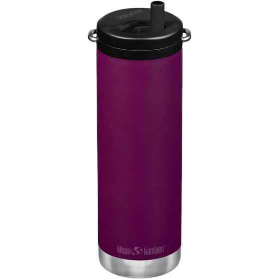 Klean Kanteen TKWide Cafe Cap Termospullo 592 ml Twist Cap w/Straw - Purple Potion