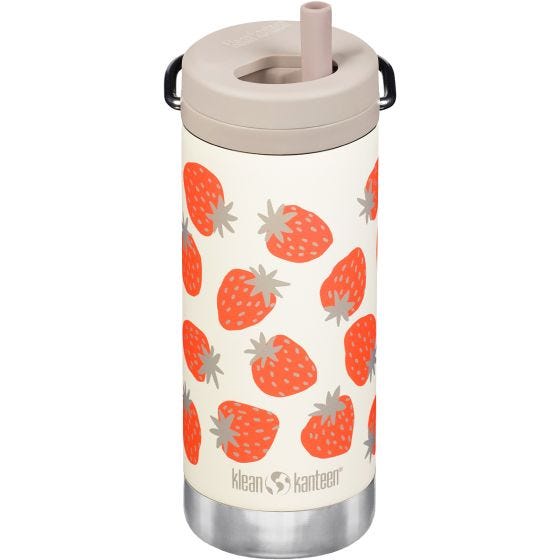 Klean Kanteen TKWide 355ml Termospullo Twist Cap w/Straw - Strawberries