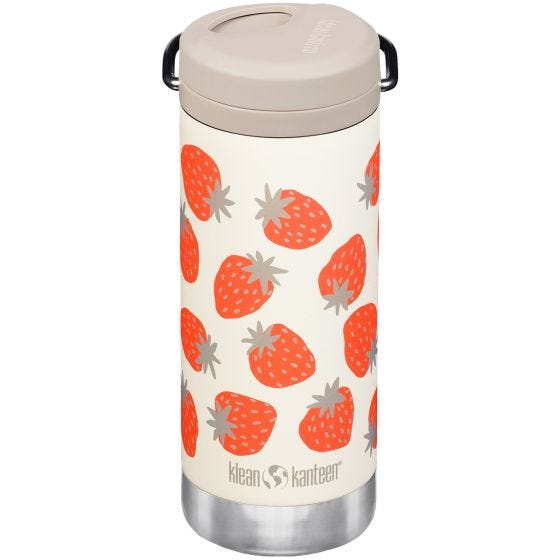 Klean Kanteen TKWide 355ml Termospullo Twist Cap w/Straw - Strawberries