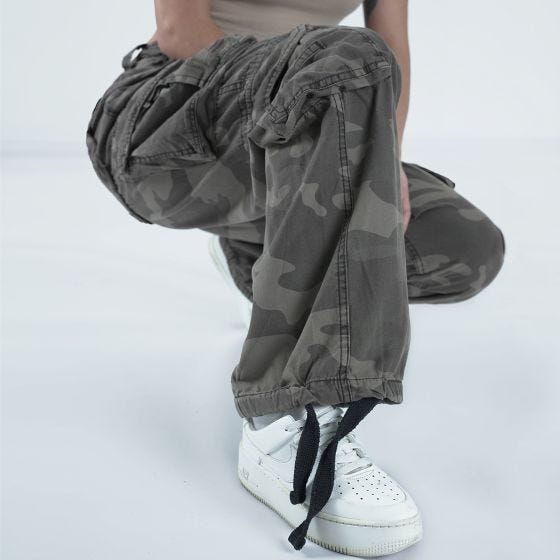 Surplus Airborne Vintage Housut Naisten - Black Camo