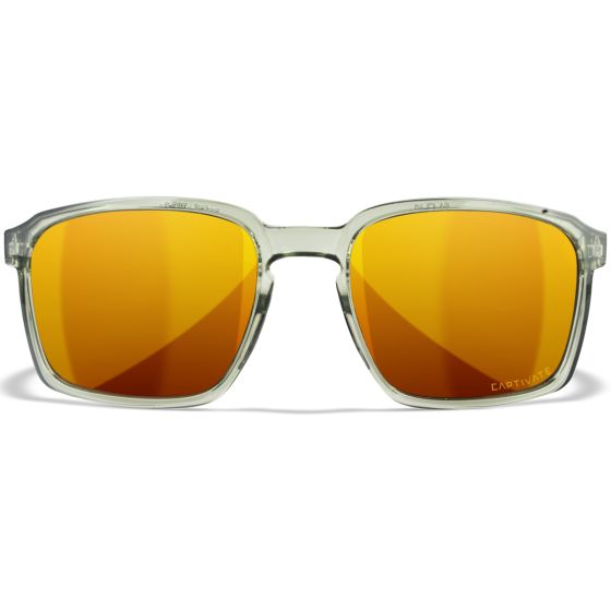 Wiley X WX Alfa Silmälasit - Captivate Polarized Bronze Mirror Lenses / Gloss Crystal Light Olive/Grey