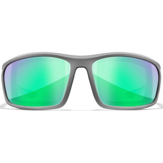 Wiley X WX Grid Silmälasit - Captivate Polarized Green Mirror Lenses / Matte Cool Grey Frame