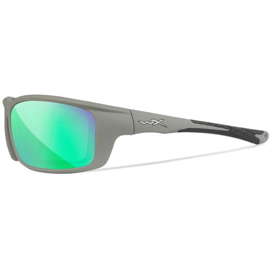 Wiley X WX Grid Silmälasit - Captivate Polarized Green Mirror Lenses / Matte Cool Grey Frame