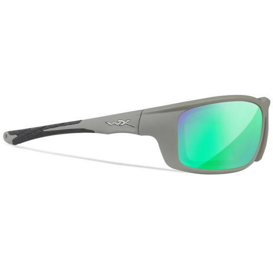 Wiley X WX Grid Silmälasit - Captivate Polarized Green Mirror Lenses / Matte Cool Grey Frame