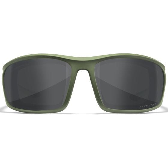 Wiley X WX Grid Silmälasit - Captivate Polarized Grey Mirror Lenses / Matte Utility Green Frame