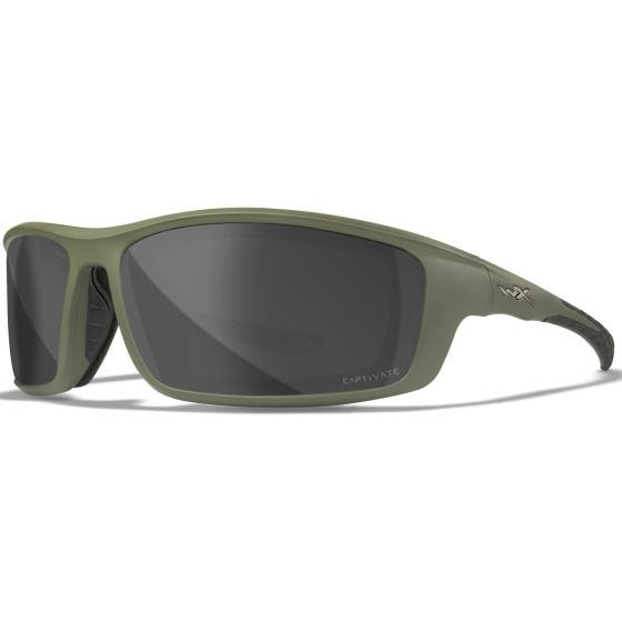 Wiley X WX Grid Silmälasit - Captivate Polarized Grey Mirror Lenses / Matte Utility Green Frame