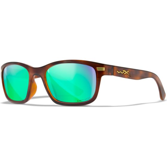 Wiley X WX Helix Silmälasit - Captivate Polarized Green Mirror Lenses / Gloss Demi Brown Frame