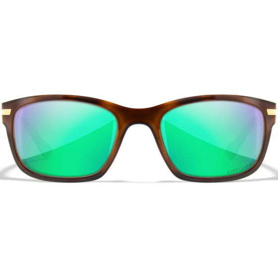 Wiley X WX Helix Silmälasit - Captivate Polarized Green Mirror Lenses / Gloss Demi Brown Frame
