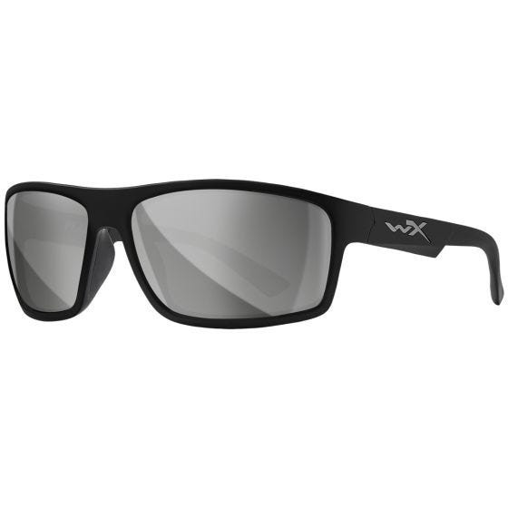 Wiley X WX Peak Silmälasit - Silver Flash Lenses / Gloss Black Frame