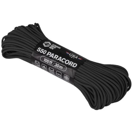 Atwood Rope 550 Paracord-naru 100 ft - Musta