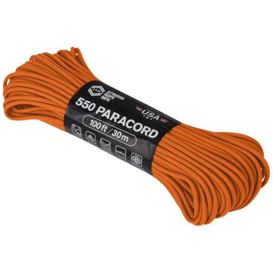 Atwood Rope 550 Paracord-naru 100 ft Oranssi