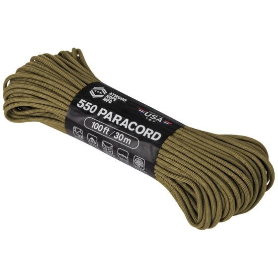 Atwood Rope 550 Paracord-naru 100 ft - Coyote