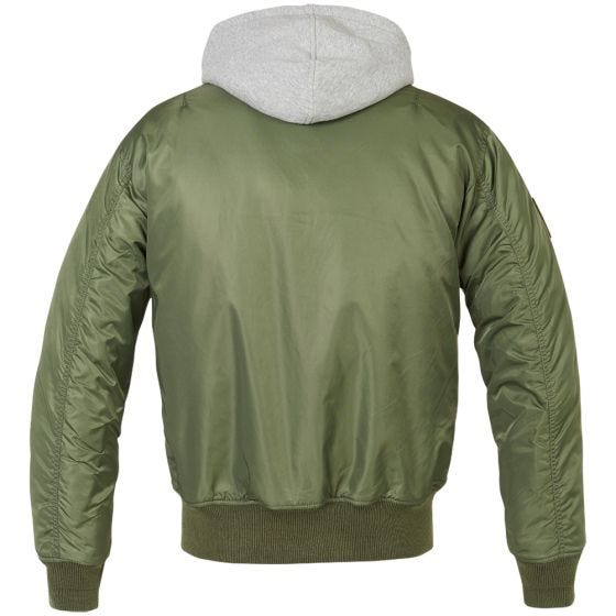 Brandit MA1 Sweat Hupullinen Takki - Oliivi/Harmaa