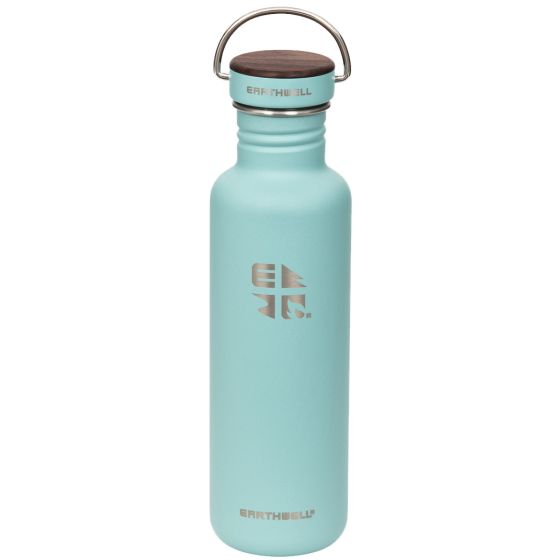 Earthwell Woodie Yksiseinäinen Pullo 800 ml Walnut/Aqua Blue