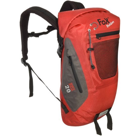 Fox Outdoor DRY PAK 20 Putkikassi Vedenpitävä - Punainen