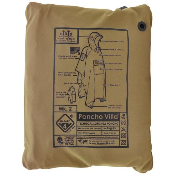 Hazard 4 Villa Technical Soft Shell -poncho Coyote