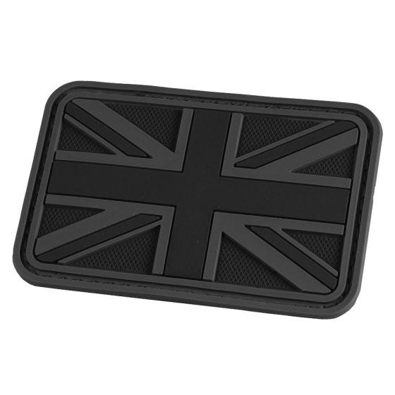 Hazard 4 3D Union Jack UK Flag Moraalimerkki - Musta