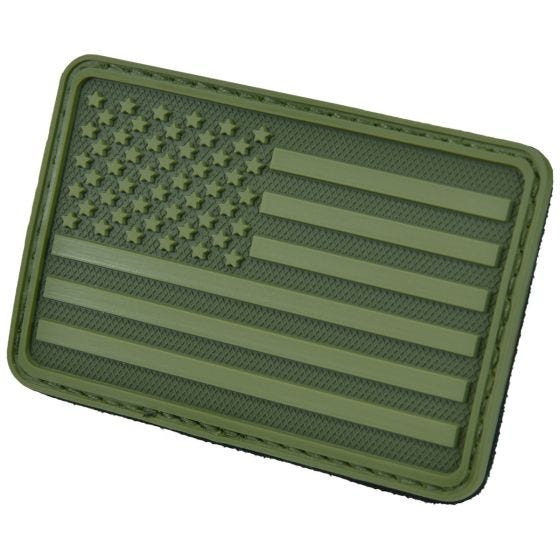 Hazard 4 USA Flag Left Arm Moraalimerkki Oliivinvihreä