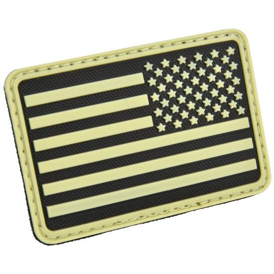 Hazard 4 USA Flag Oikean Käsivarren Moraalimerkki - Glows in the Dark