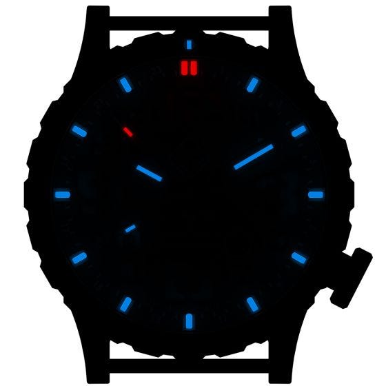 Hazard 4 Heavy Water Diver Titaani-tritiumkello - Carbon Blue/Punainen