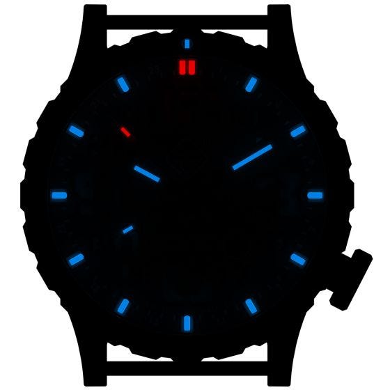 Hazard 4 Heavy Water Diver Titaani-tritiumkello - Nightwatch Valkoinen GMT Sininen/Punainen