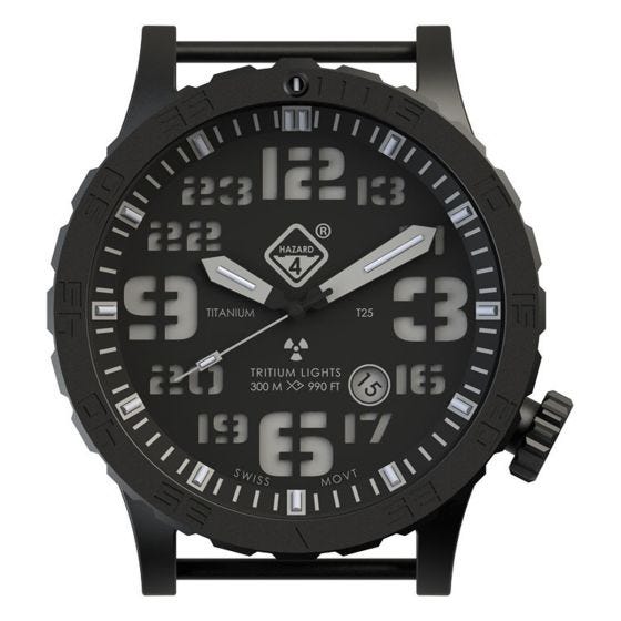 Hazard 4 Heavy Water Diver Titaani-tritiumkello Nightwatch Vihreä/Keltainen