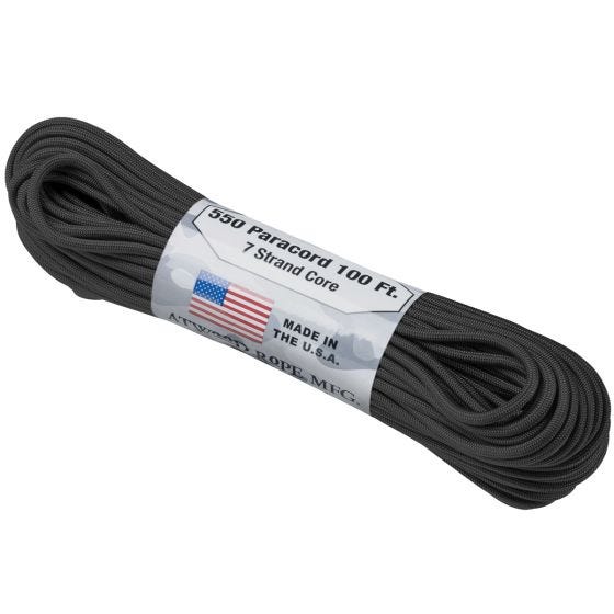 Atwood Rope Para Cord -naru 550 Lbs. - Musta