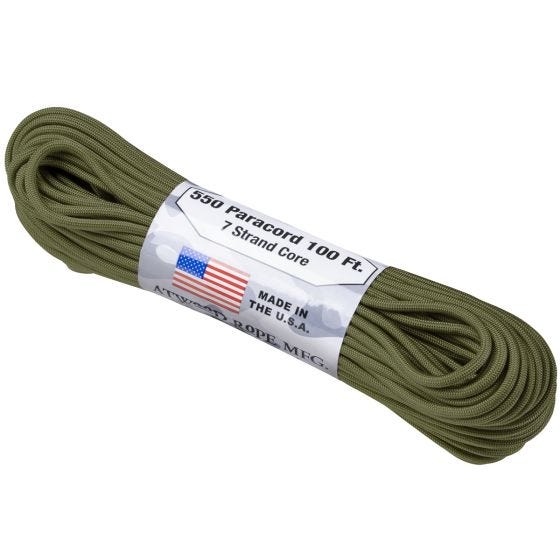 Atwood Rope Para Cord -naru 550 Lbs. - Oliivinvihreä