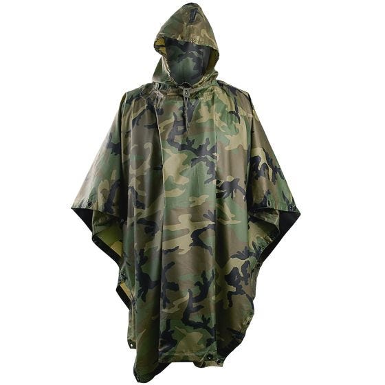 Helikon Vedenpitävä Poncho Ripstop - Woodland