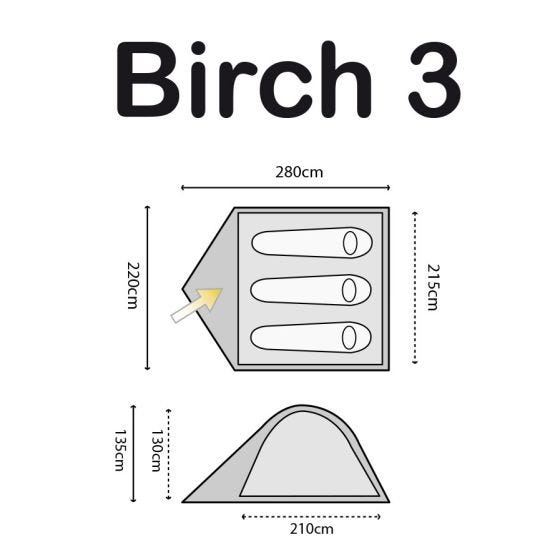 Highlander Birch 3 Teltta Rumba Red/Tango Red
