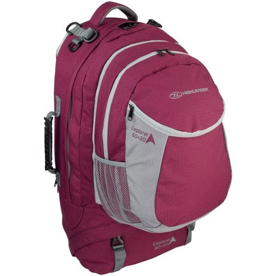 Highlander X-plorer Rinkka 60 + 20 L Vadelma