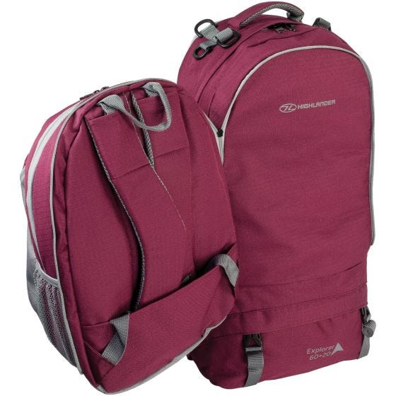 Highlander X-plorer Rinkka 60 + 20 L Vadelma