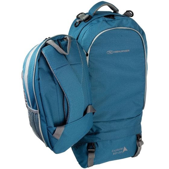 Highlander X-plorer Rinkka 60 + 20 L Sinivihreä
