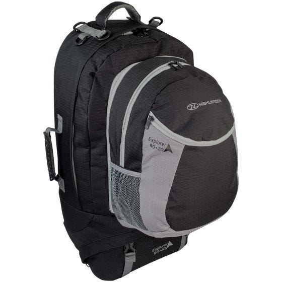 Highlander X-plorer Rinkka 80 + 20 L Musta