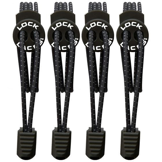 Lock Laces Elastic No Tie Kengännauhat 2 Kpl/pakkaus Musta