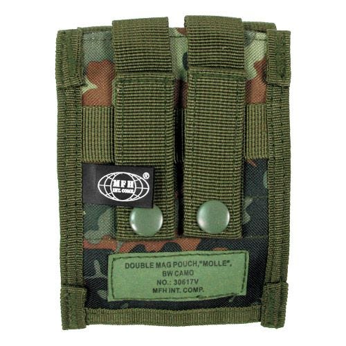 MFH Double 9mm Magazine Pouch Small MOLLE Flecktarn